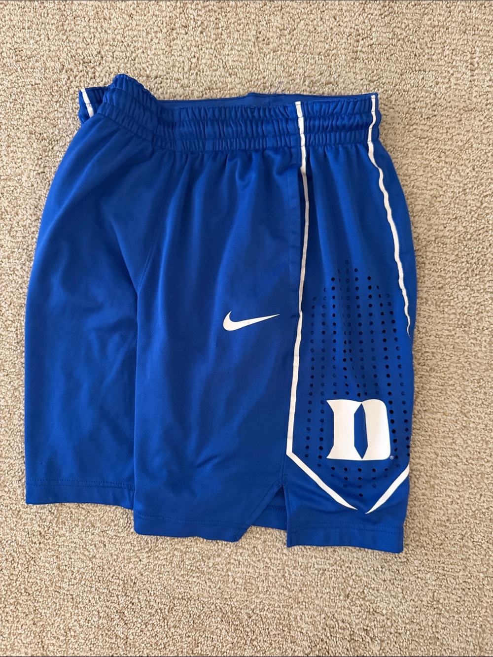 Nike Duke Men’s Royal Blue Athletic Short Shorts with White Trim Size Medium